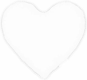 Boho vankúš srdca s bublinkami biela 44 cm