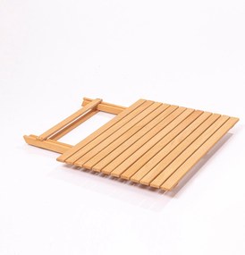 Skládací zahradní odkládací stolek Lipo 80 cm z masivu hnědý