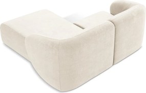 Béžová ženilková rohová pohovka (pravý roh/s leňoškou) Lani – Makamii