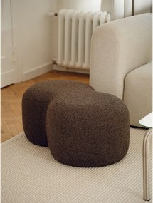 Tmavohnedý taburet z textílie buklé Umbo – noo.ma