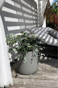 Kvetináč VEKRA, sklolaminát, výška 40 cm, betón-dizajn, šedý
