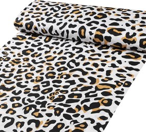 Biante Detské bavlnené posteľné obliečky do postieľky Sandra SA-409 Leopardí vzor na bielom Do postieľky 90x120 a 40x60 cm