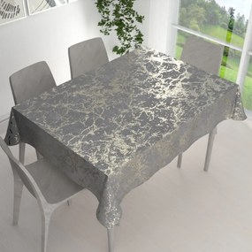 Biante Zamatový obdĺžnikový obrus Isabela IBL-015 Zlatý mramor na svetlo sivom 140x180 cm