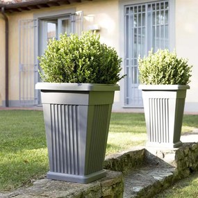 BAMA Vysoký exteriérový kvetináč PIRAMIDE 50 l, biela