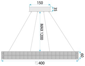 Toolight Toolight, LED stropné krištáľové svietidlo 40cm, 24W, 4000K, MS004-CP, chrómová, OSW-09614
