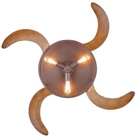 FANAWAY 212925 - LED Stropný ventilátor CLASSIC 3xE27/4W/230V hnedá + DO