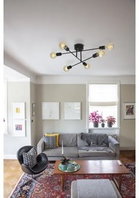 Cottex P7216SV - Prisadený luster BATON 6xE27/60W/230V čierny