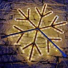 DECOLED LED světelná vločka VIII, závěsná 3D tisk, pr. 67 cm, FLASH, teple bílá, IP67