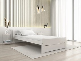Posteľ IKAROS DOUBLE 90 x 200 cm, biela Rošt: S lamelovým roštom, Matrac: Matrac COCO MAXI 20 cm