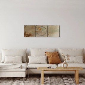 Obraz - Textúrovaná abstrakcia (s hodinami) (90x30 cm)