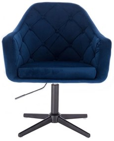 LuxuryForm DESIGN Kreslo ANDORA VELUR na čiernom kríži - modré