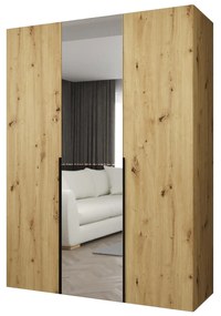 Šatníková skriňa 150 cm Alice 2 (dub artisan + čierna). Akcia -20%. Vlastná spoľahlivá doprava až k Vám domov. 1126157