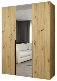 Šatníková skriňa 150 cm Alice 2 (dub artisan + čierna). Akcia -20%. Vlastná spoľahlivá doprava až k Vám domov. 1126157