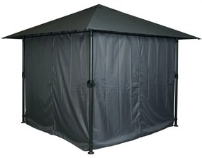 Pergola HWC-J63 so strechou a bočnou stenou 3x3m - antracit