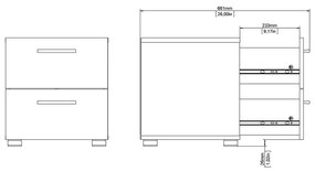 Biely nočný stolík v dekore duba Pepe - Tvilum