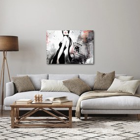 Obraz - Lady a Eiffelova veža (70x50 cm)