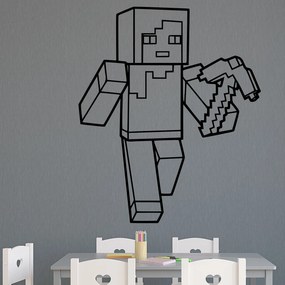 Veselá Stena Samolepka Minecraft krompáč Farba: černá, Veľkosť: 100 x 84 cm