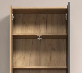 Predsieňová šatníková skriňa s policami Esteban, antracit/dub evoke