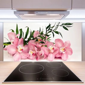 Sklenený obklad Do kuchyne Orchidea kvety kúpele 125x50 cm
