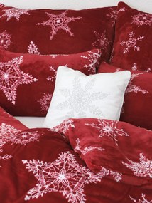 Vianočná obliečka na vankúš mikroplyš 40 × 40 cm - Vločka strieborná