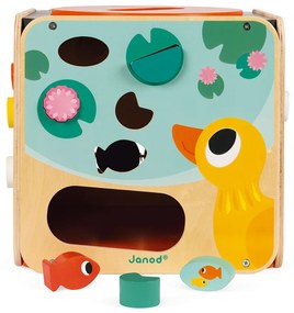 Drevená didaktická kocka s motorickým labyrintom