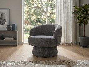 Otočné dizajnové kreslo COSMIC RAVEN, sivé