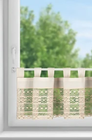 KRÁTKA ZÁCLONA NA PÚTKACH MADDELINE 150X35 CM SVETLOBÉŽOVÁ