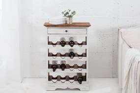 Elegantný regál na víno Provence / biela - mahagónová