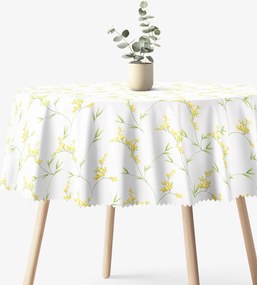 Goldea okrúhly teflónový obrus - kvety mimózy Ø 120 cm