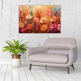 Obraz - Lúčne kvety, maľba (90x60 cm)