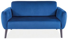 Sedacia súprava Elsa Velvet, dvojsedadlo, modrá / čierna