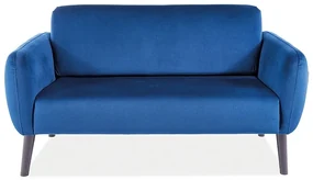 Sedacia súprava Elsa Velvet, dvojsedadlo, modrá / čierna