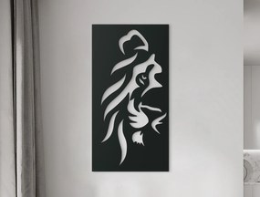 drevko 3D obraz Lev - pohľad šelmy Rozmer obrazu: 44,5 x 23 cm, Farba dekorácie: Čierna