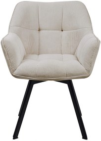 Jedálenská stolička Jordi Cord - krémová