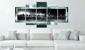 Obraz - Turquoise New York: Starry Night Veľkosť: 200x100, Verzia: Premium Print