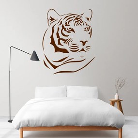 Veselá Stena Samolepka Hlava Tigra Farba: hnědá, Veľkosť: 40 x 50 cm