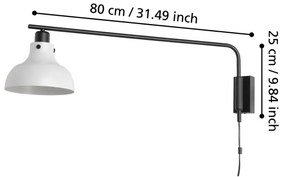Eglo 43843 - Nástenné svietidlo MATLOCK 1xE27/40W/230V