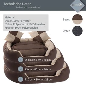 Petstuff pelech pre psa, krémovo-hnedý, 110 x 80 x 23 cm