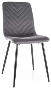 Jedálenská stolička Freville Velvet, sivá