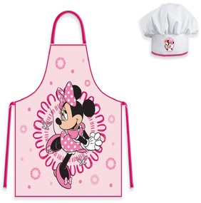 DETSKÁ ZÁSTERA S ČIAPKOU MINNIE MOUSE 45X50 CM, 2X33CM VZOROVANÁ