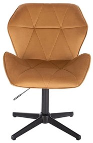 LuxuryForm DESIGN Stolička MILANO MAX VELUR na čiernom kríži - hnedá