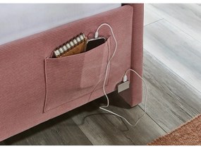 Ružová čalúnená rohová detská posteľ bez roštu 90x200 cm Cool – Meise Möbel