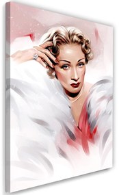 Gario Obraz na plátne Marlene Dietrichová v bielom kožuchu - Dmitry Belov Rozmery: 40 x 60 cm