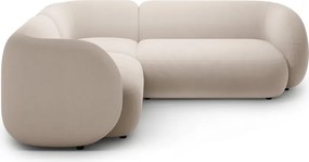 Béžová zamatová rohová pohovka (ľavý roh/do L) Kate – Micadoni