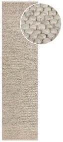 Svetlosivý ručne tkaný behúň s prímesou vlny 60x230 cm Minerals – Flair Rugs