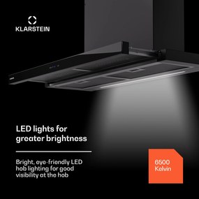 Klarstein Mariana Neo 90, plochý digestor, 90 cm, 640 m³/h, odsávanie vzduchu, LED