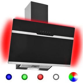 RGB Nástenný digestor s LED 60 cm nehrdzavejúca oceľ a tvrdené sklo 51243