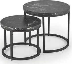 Konferenčný stolík Oreo čierna mramor/čierna