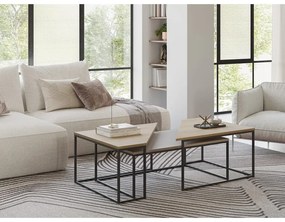 Konferenčné stolíky s doskou v dubovom dekore v súprave 3 ks 70x110 cm Titan – Marckeric