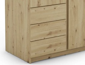 Šatníková skriňa Carlos, dub artisan, 100 cm